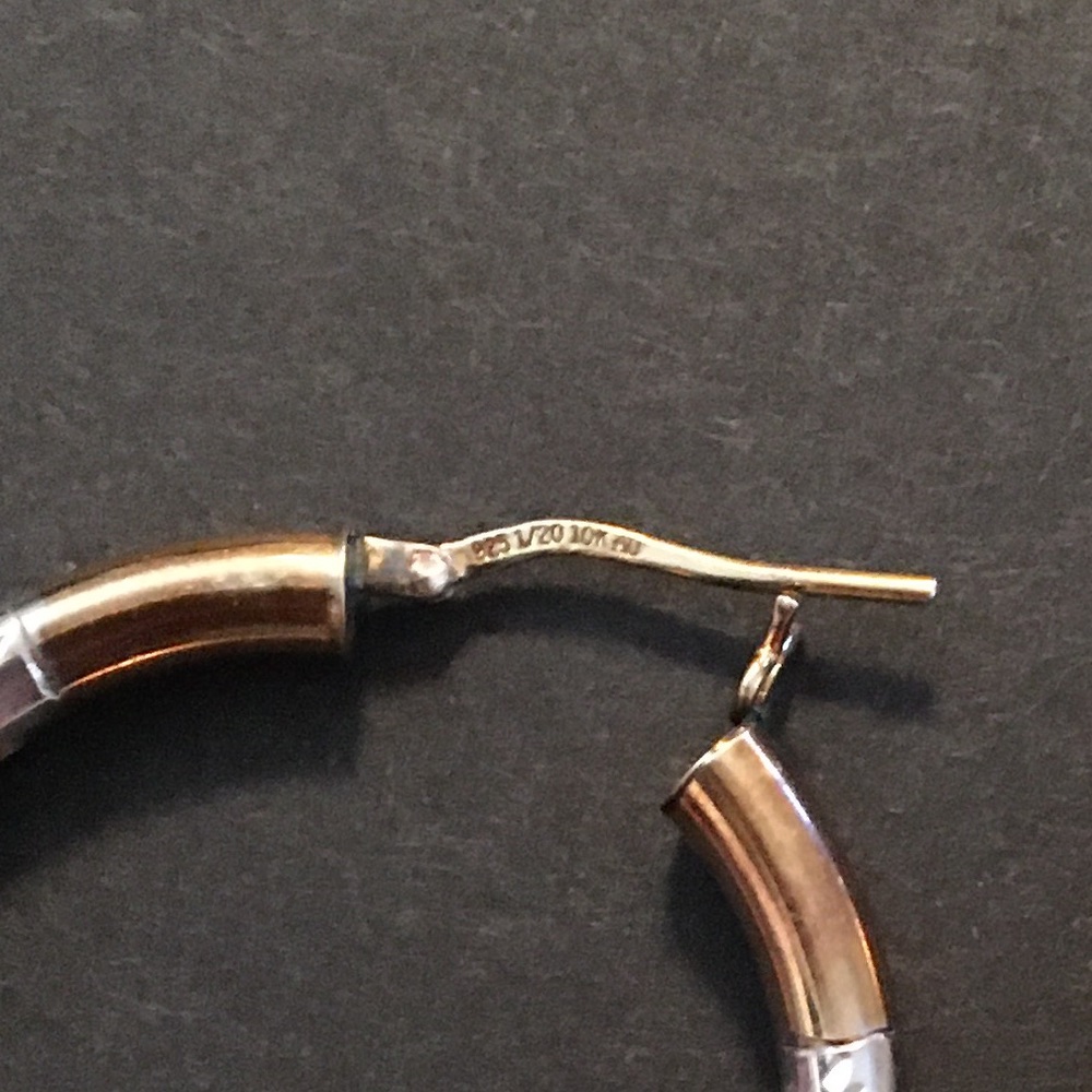 Sterling and 10k Gold Hoop Earrings